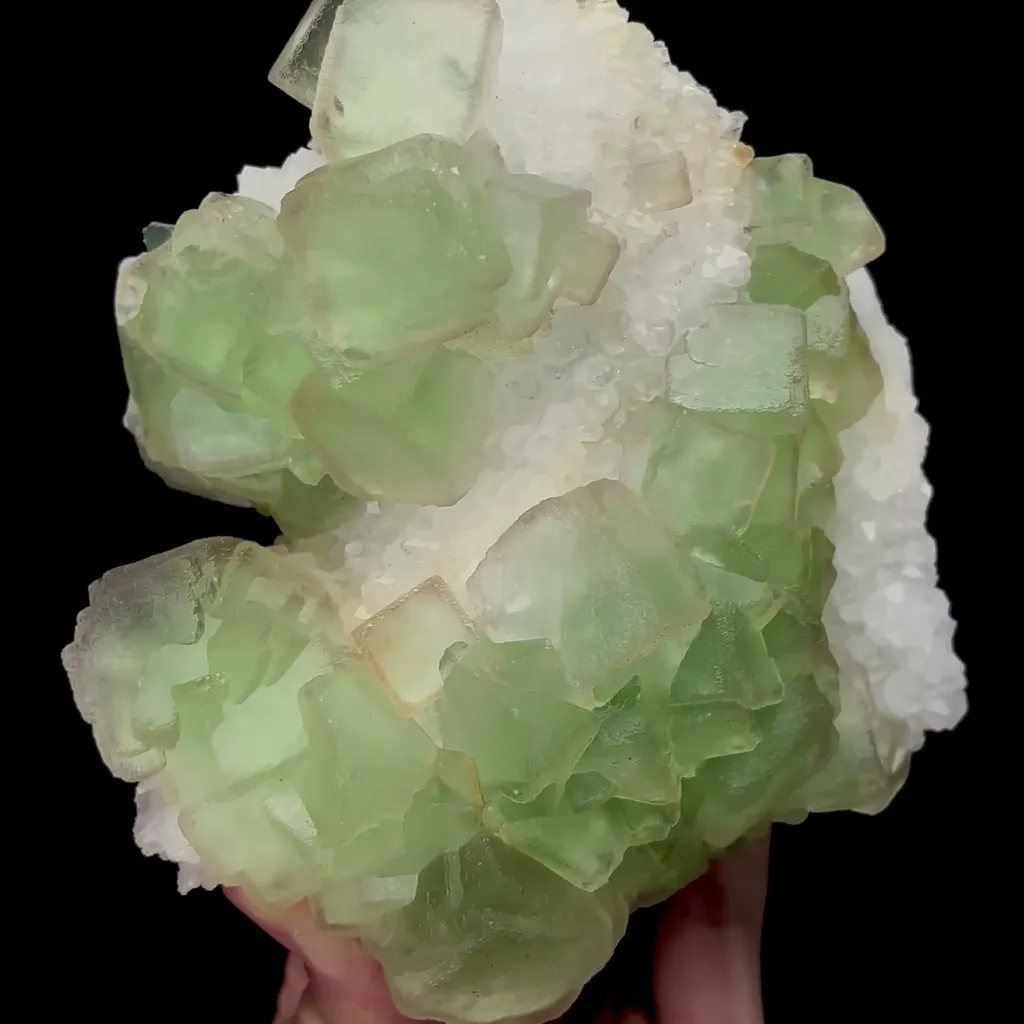 Natural Green Fluorite and Crystal Mineral Specimen,High Quality Specimen,ZHEJIANG,CHINA(124*118*57mm) image