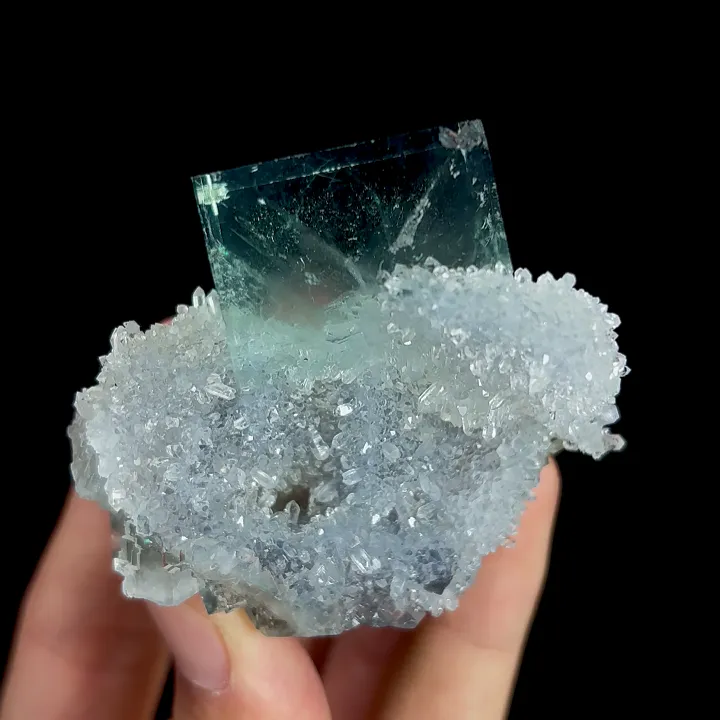 Natural Green Fluorite and Crystal,Cube Mineral Specimen:ZHEJIANG (70*60*50mm) - image 5