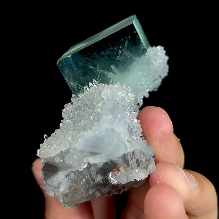 Natural Green Fluorite and Crystal,Cube Mineral Specimen:ZHEJIANG (70*60*50mm) - image 4