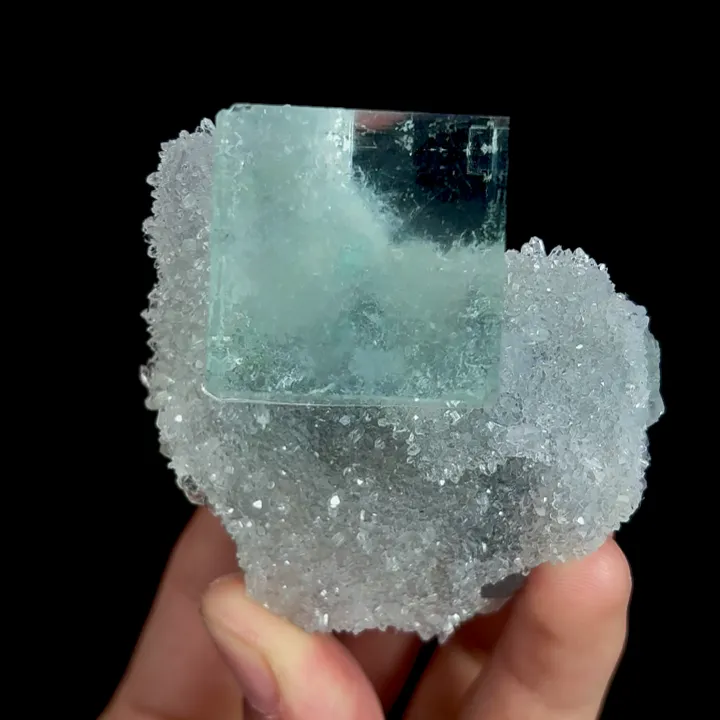 Natural Green Fluorite and Crystal,Cube Mineral Specimen:ZHEJIANG (70*60*50mm) image