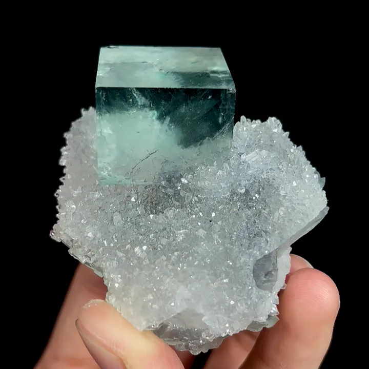 Natural Green Fluorite and Crystal,Cube Mineral Specimen:ZHEJIANG (70*60*50mm) - image 3