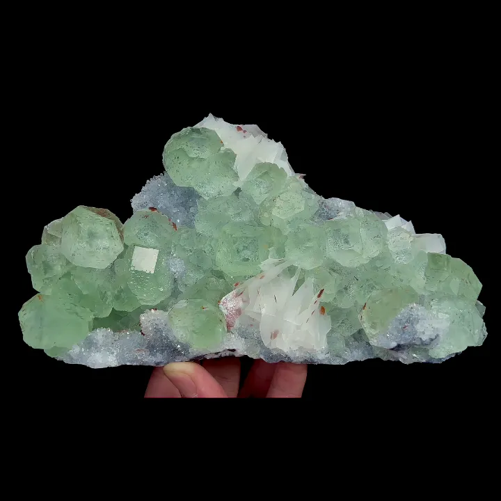 Natural Green Fluorite and Flaky Calcite, Mineral Specimen:Fujian,China (180*100*45MM) - image 4