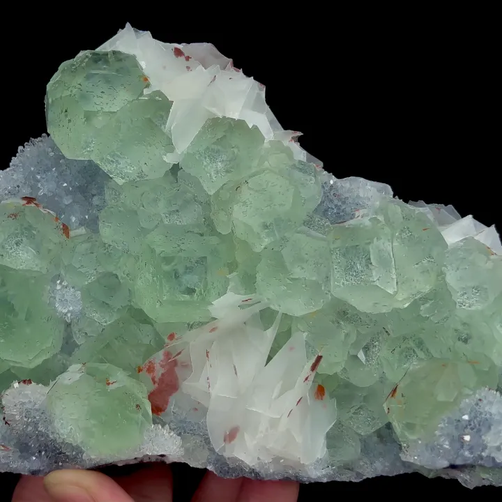 Natural Green Fluorite and Flaky Calcite, Mineral Specimen:Fujian,China (180*100*45MM) - image 3