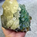Natural Green Fluorite and Mercedes-Benz Calcite Coexist comes from Fujian，China 150*100*85MM - image 3