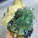 Natural Green Fluorite and Mercedes-Benz Calcite Coexist comes from Fujian，China 150*100*85MM - image 2