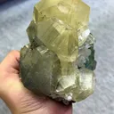 Natural Green Fluorite and Mercedes-Benz Calcite Coexist comes from Fujian，China 150*100*85MM - image 4
