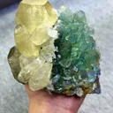 Natural Green Fluorite and Mercedes-Benz Calcite Coexist comes from Fujian，China 150*100*85MM - image 6