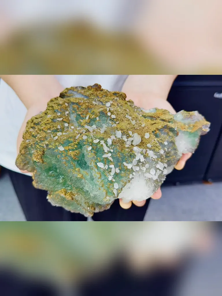 Natural Green Fluorite and Pyrite Occur Together comes from Fujian,China 220*15*80MM image