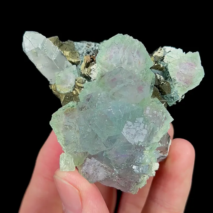 Natural Green Fluorite and Quartz and Arsenopyrite, Mineral Specimen:Yaogangxian,Hunan (55*50*35MM) - image 5