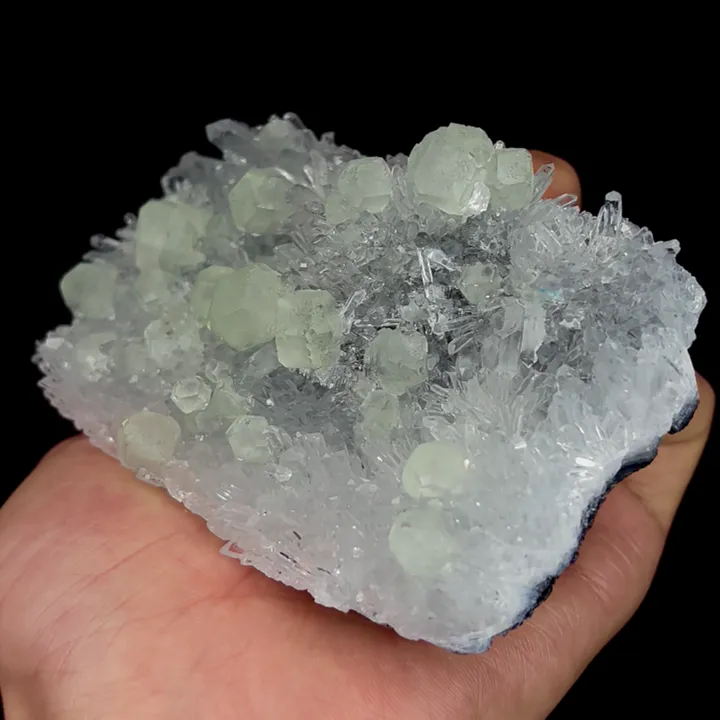 Natural Green Fluorite and Quartz Cluster, Mineral Specimen:Fujian,China (120*75*45MM) - image 2