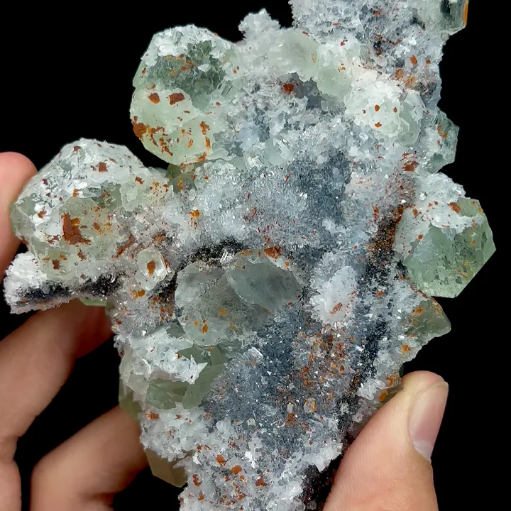 Natural Green Fluorite and Quartz Cluster, Mineral Specimen:Fujian,China (120*80*35MM) - image 4
