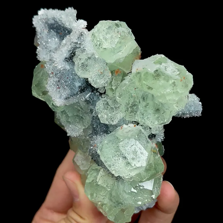 Natural Green Fluorite and Quartz Cluster, Mineral Specimen:Fujian,China (120*80*35MM) - image 3