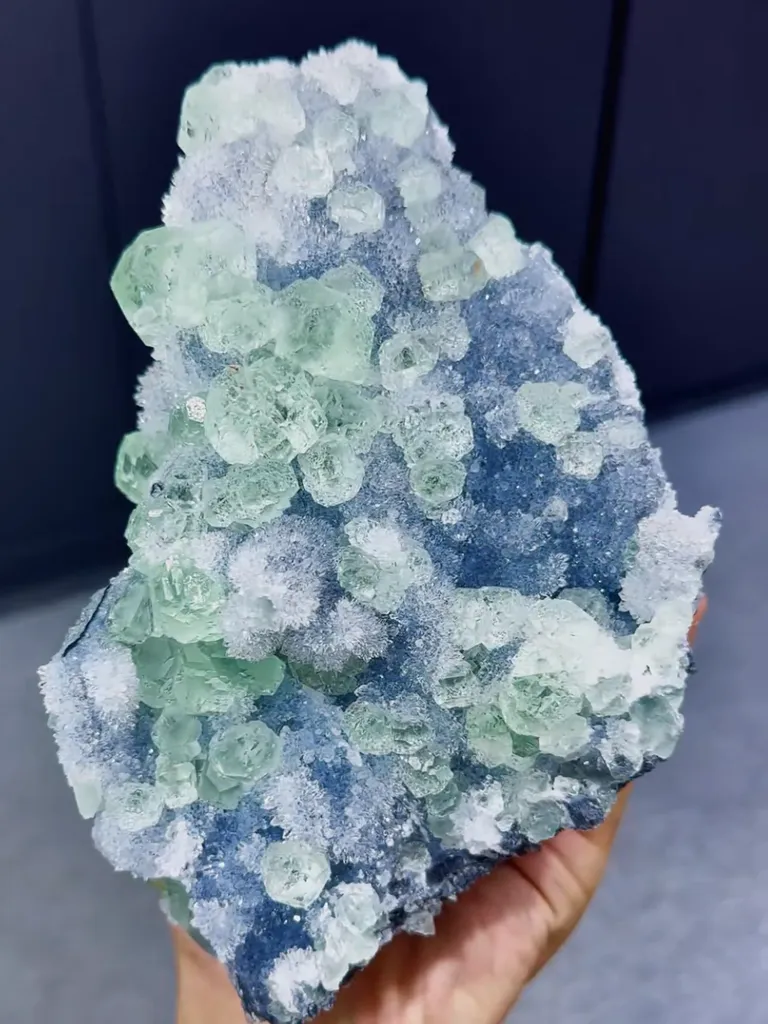 Natural Green Fluorite and Quartz Clusters Symbiotic comes from Fujian,China 185*120*130MM - image 2