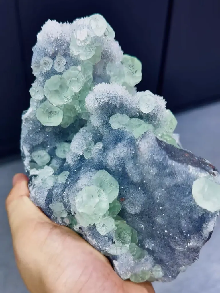 Natural Green Fluorite and Quartz Clusters Symbiotic comes from Fujian,China 185*120*130MM - image 3