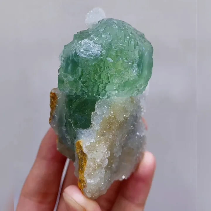 Natural Green Fluorite and Quartz comes from Fujian,China 50*80*50MM image