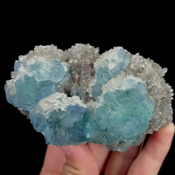 Natural Green Fluorite and Quartz, Mineral Specimen: Fujian,China (100*65*60MM) - image 2