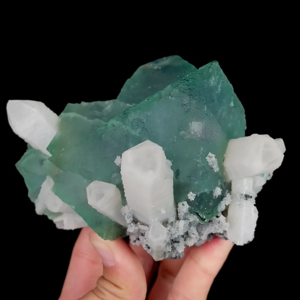 Natural Green Fluorite and Quartz, Mineral Specimen: Inner Mongolia,China (115*75*85MM) - image 4
