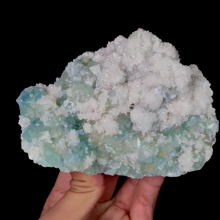 Natural Green Fluorite and Quartz, Mineral Specimen: Xianghualing,Hunan (120*85*40MM) image