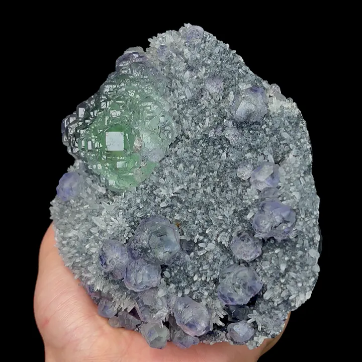 Natural Green Fluorite and Quartz, Mineral Specimen:Fujian,China (110*125*55MM) - image 2