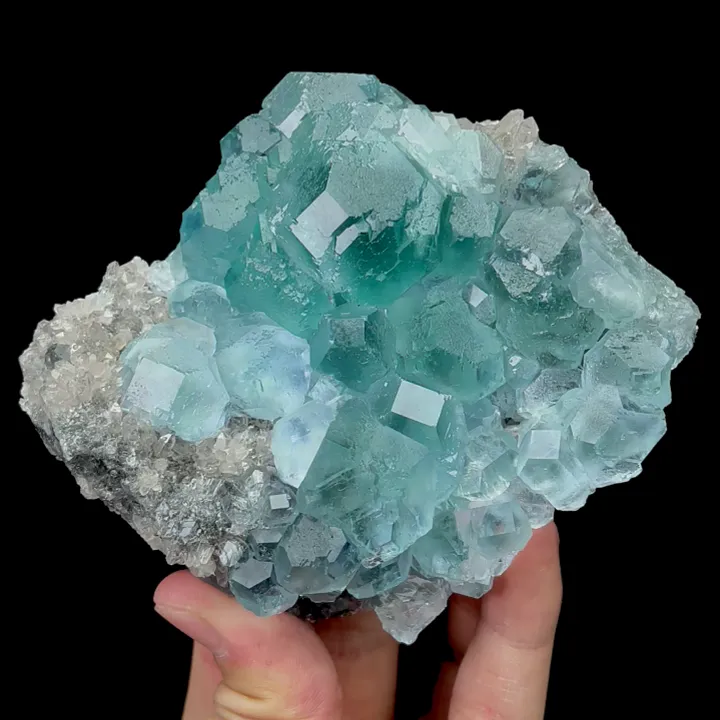 Natural Green Fluorite and Quartz, Mineral Specimen:Fujian,China (115*100*40MM) image
