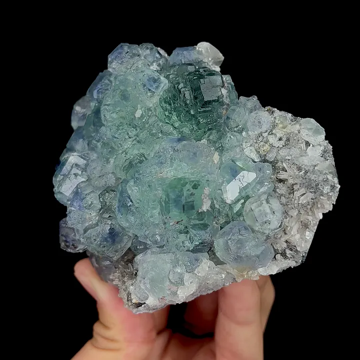 Natural Green Fluorite and Quartz, Mineral Specimen:Fujian,China (115*85*40MM) - image 2