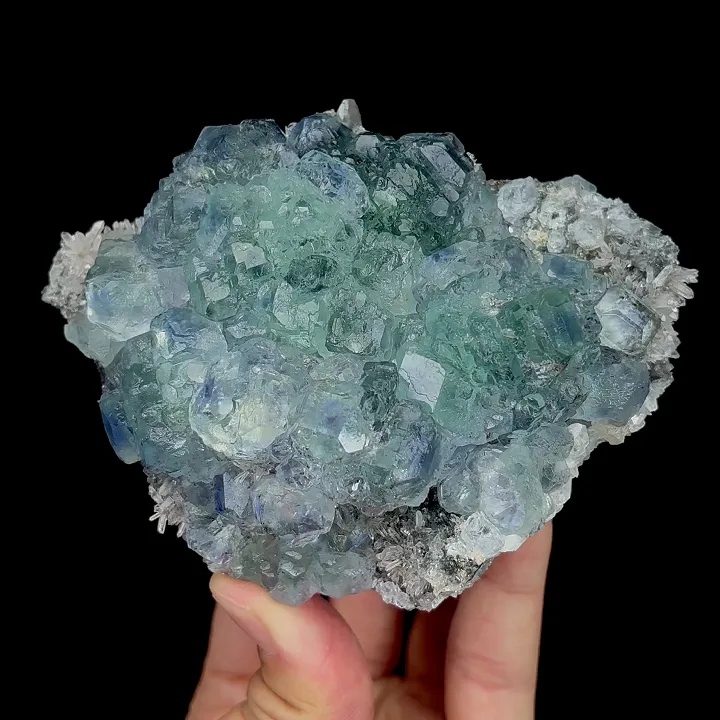 Natural Green Fluorite and Quartz, Mineral Specimen:Fujian,China (115*85*40MM) image