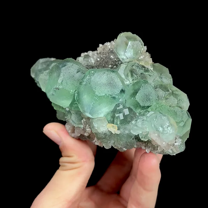 Natural Green Fluorite and Quartz, Mineral Specimen:Fujian,China (120*70*70MM) - image 3