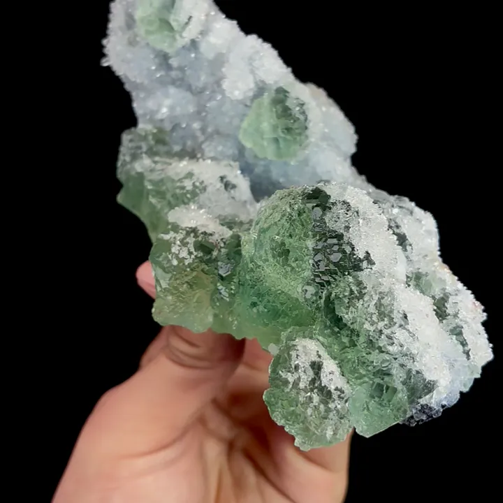 Natural Green Fluorite and Quartz, Mineral Specimen:Fujian,China (145*65*75MM) - image 2
