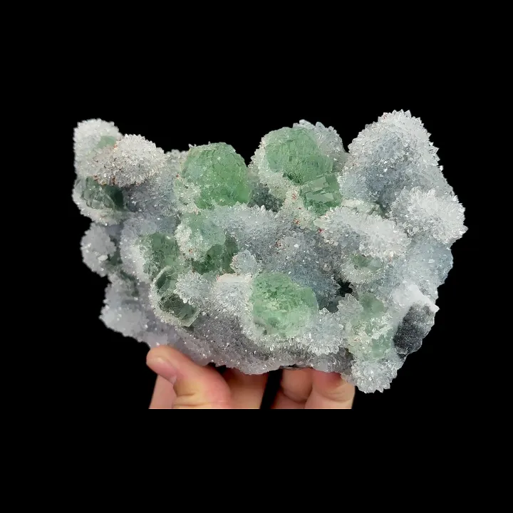 Natural Green Fluorite and Quartz, Mineral Specimen:Fujian,China (155*85*50MM) image