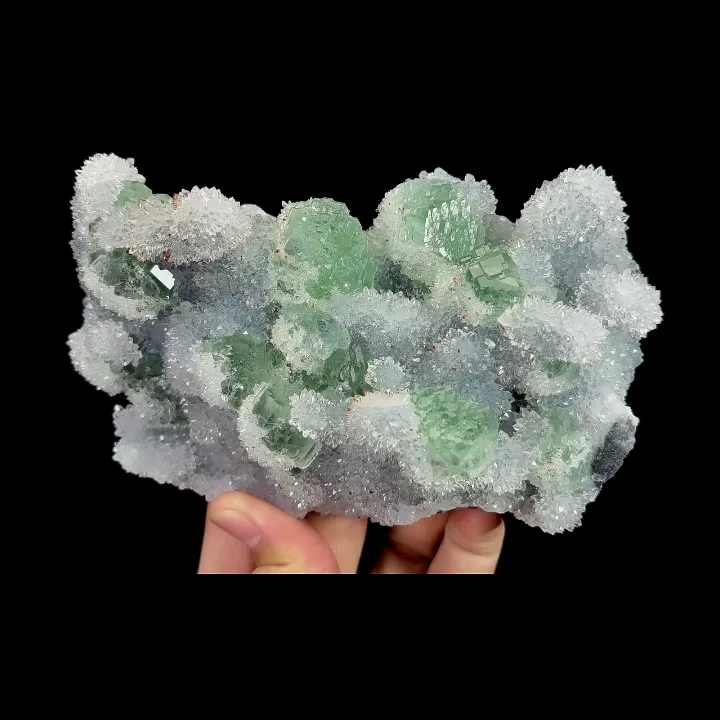 Natural Green Fluorite and Quartz, Mineral Specimen:Fujian,China (155*85*50MM) - image 2