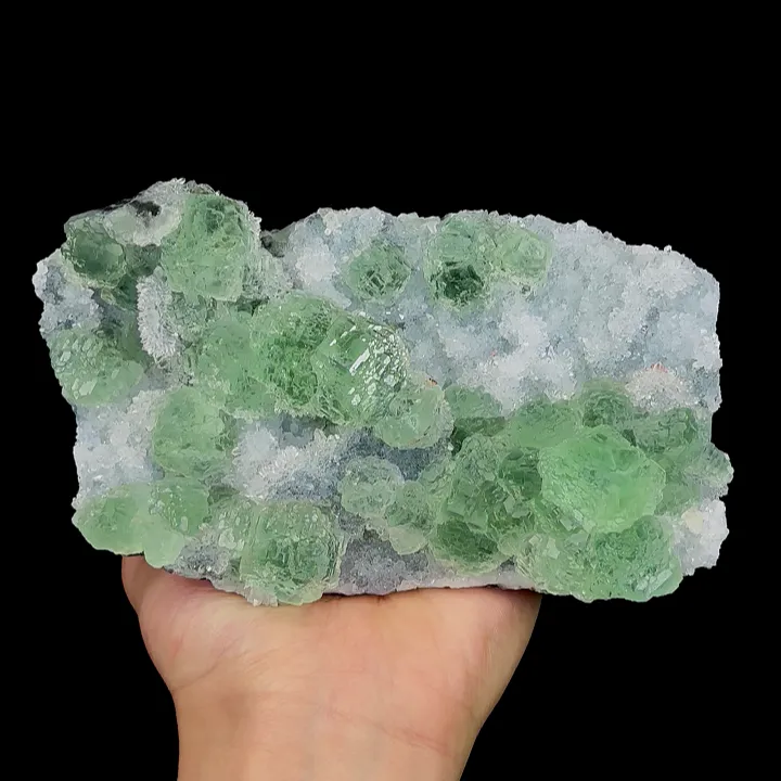 Natural Green Fluorite and Quartz, Mineral Specimen:Fujian,China (160*90*60MM) image