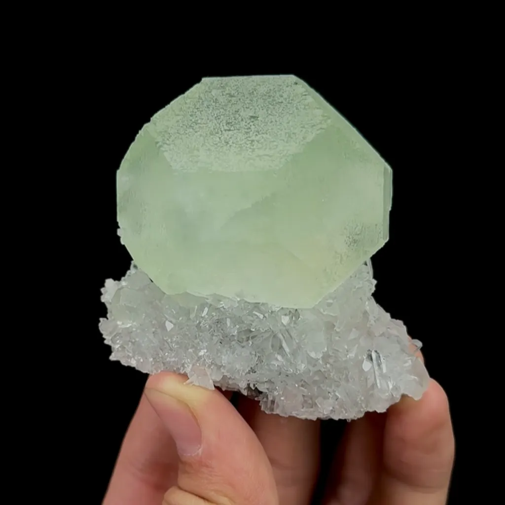 Natural Green Fluorite and Quartz, Mineral Specimen:Fujian,China (60*60*45MM) image