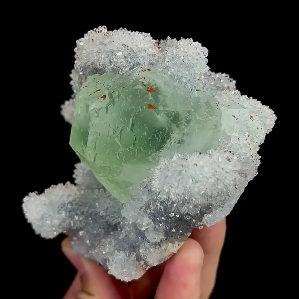 Natural Green Fluorite and Quartz, Mineral Specimen:Fujian,China (80*90*75MM) - image 3