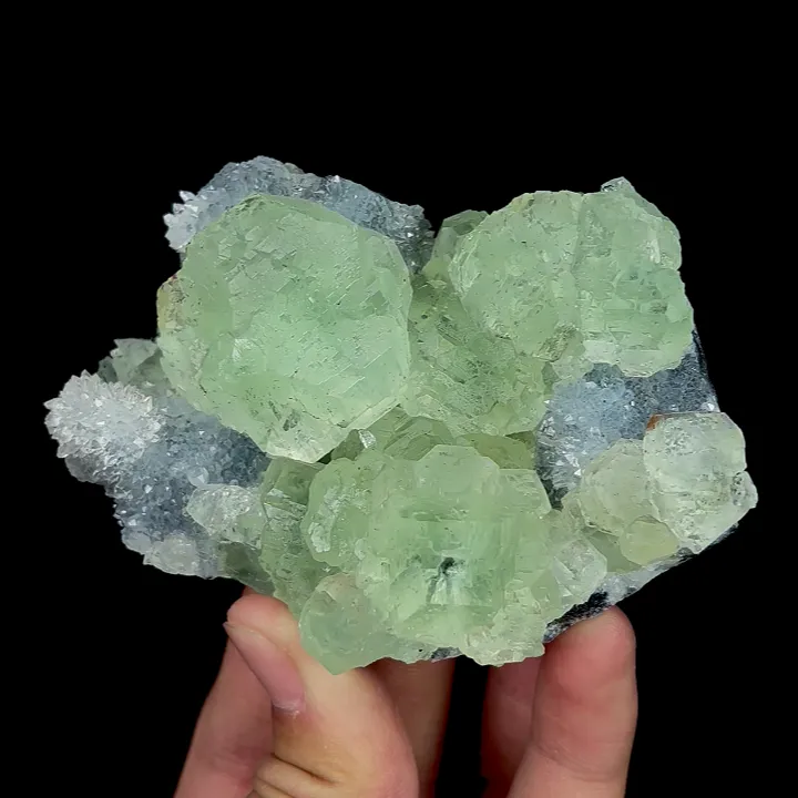 Natural Green Fluorite and Quartz, Mineral Specimen:Fujian,China (90*60*40MM) image