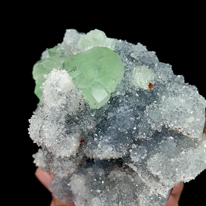 Natural Green Fluorite and Quartz, Mineral Specimen:Fujian,China (95*70*60MM) - image 3