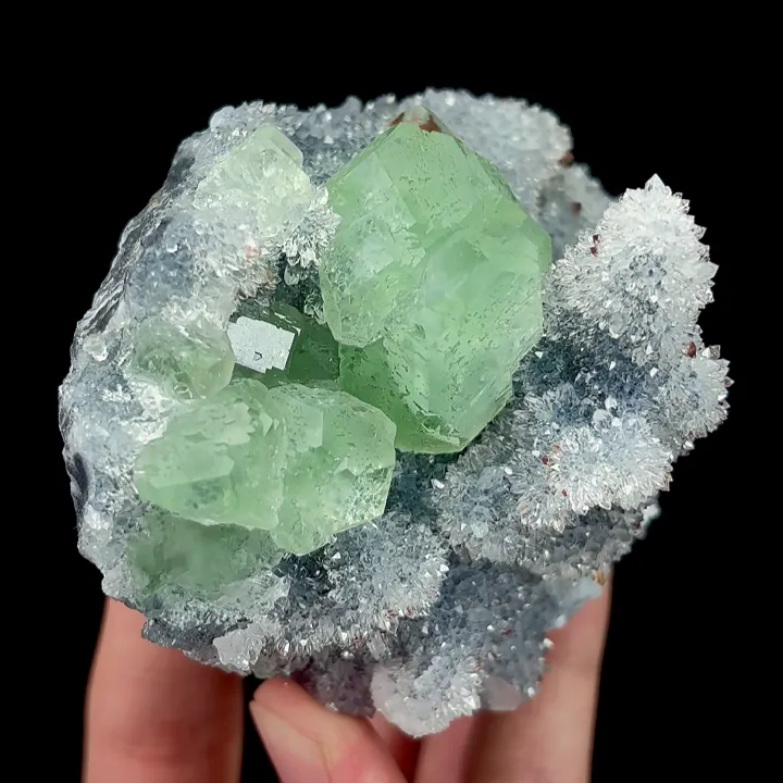 Natural Green Fluorite and Quartz, Mineral Specimen:Fujian,China (95*70*60MM) - image 4