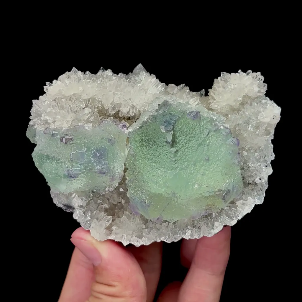 Natural Green Fluorite and Quartz Mineral Specimen,High Quality Specimen,FUJIAN,CHINA(100*65*40mm) - image 4