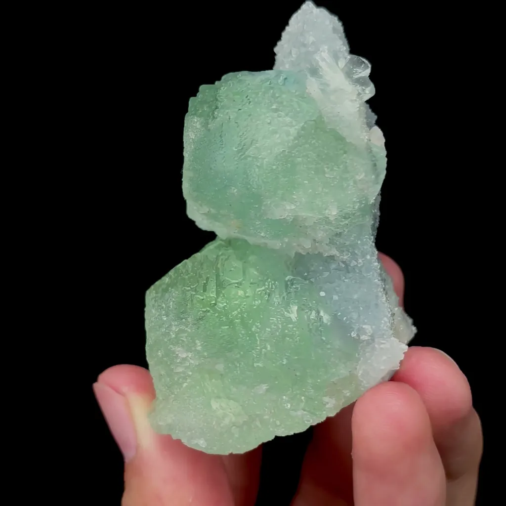 Natural Green Fluorite and Quartz Mineral Specimen,High Quality Specimen,FUJIAN,CHINA(40*45*65mm) image