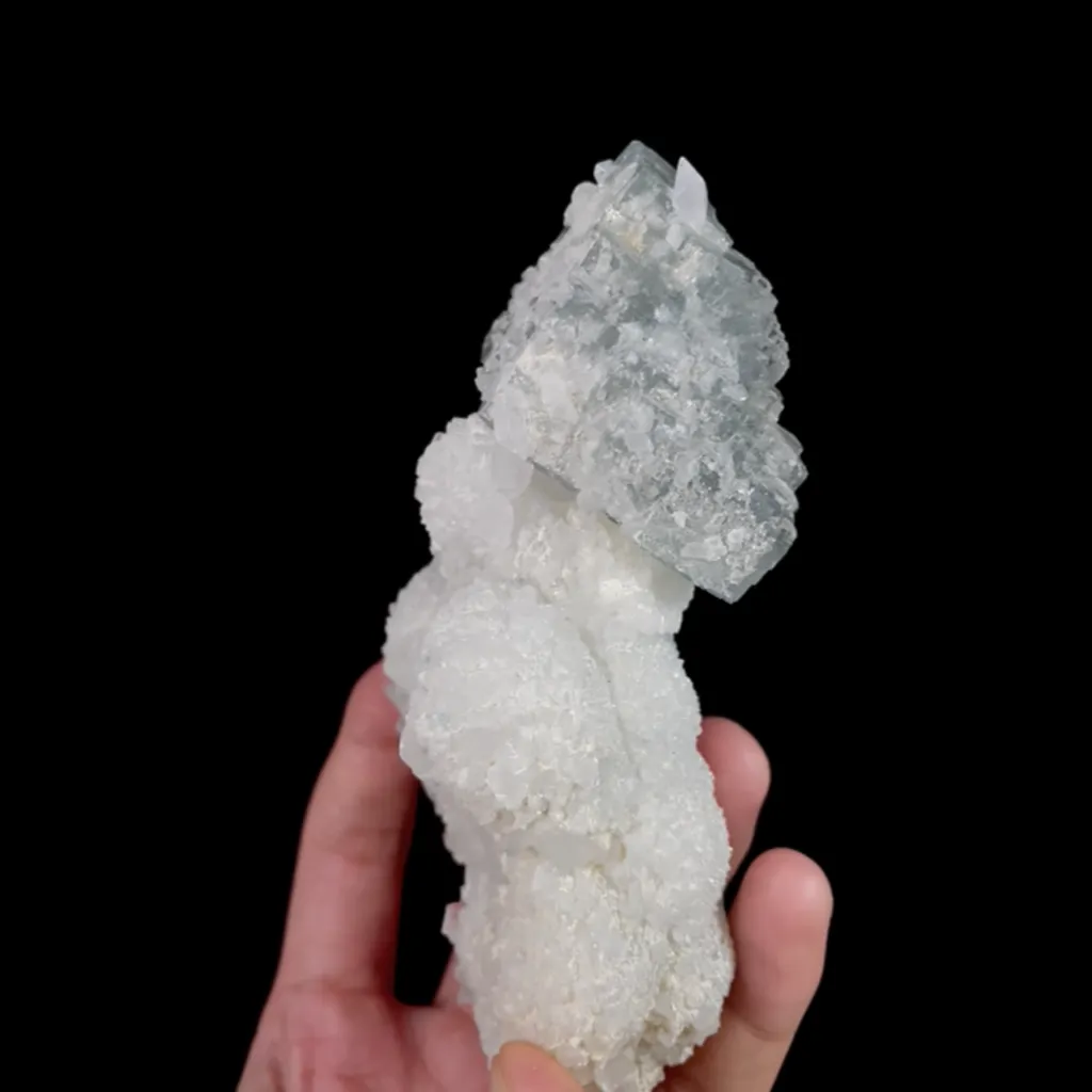 Natural Green Fluorite and Quartz, Mineral Specimen:Xianghualing,Hunan (60*125*40MM) - image 3