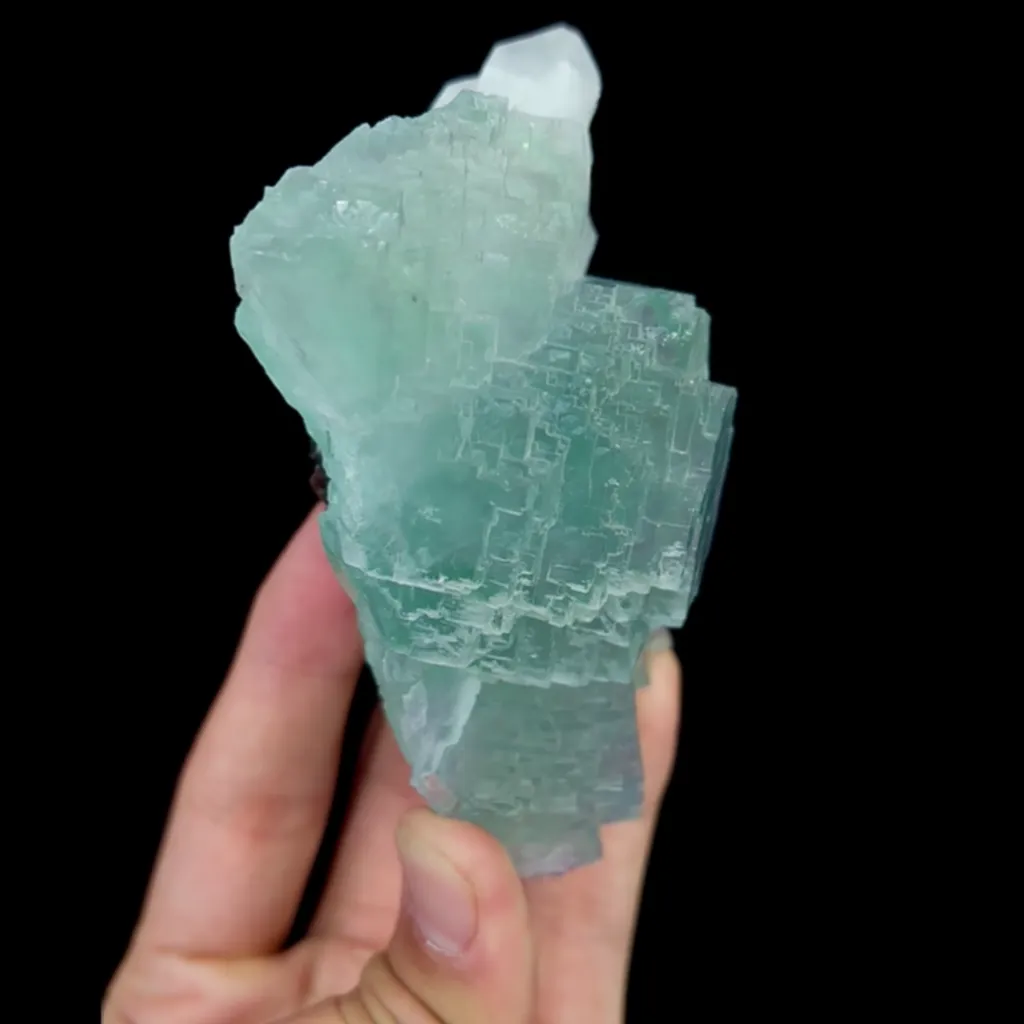 Natural Green Fluorite and Quartz, Mineral Specimen:Yaogangxian,Hunan (65*110*50MM) - image 3
