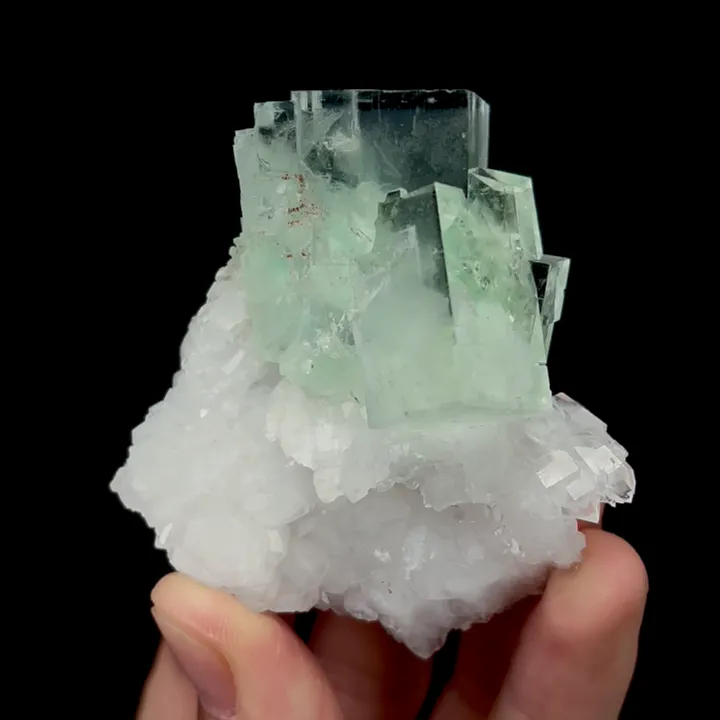 Natural Green Fluorite and Quartz, Mineral Specimen:Zhejiang,China (60*60*30MM) image