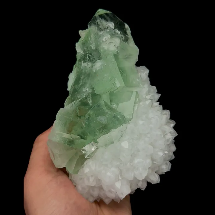 Natural Green Fluorite and Quartz, Mineral Specimen:Zhejiang,China (90*150*55MM) - image 2