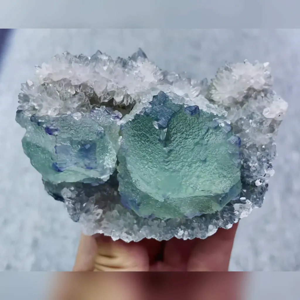 Natural Green Fluorite and Quartz Symbiosis comes from Fujian,China 100*65*40MM - image 6