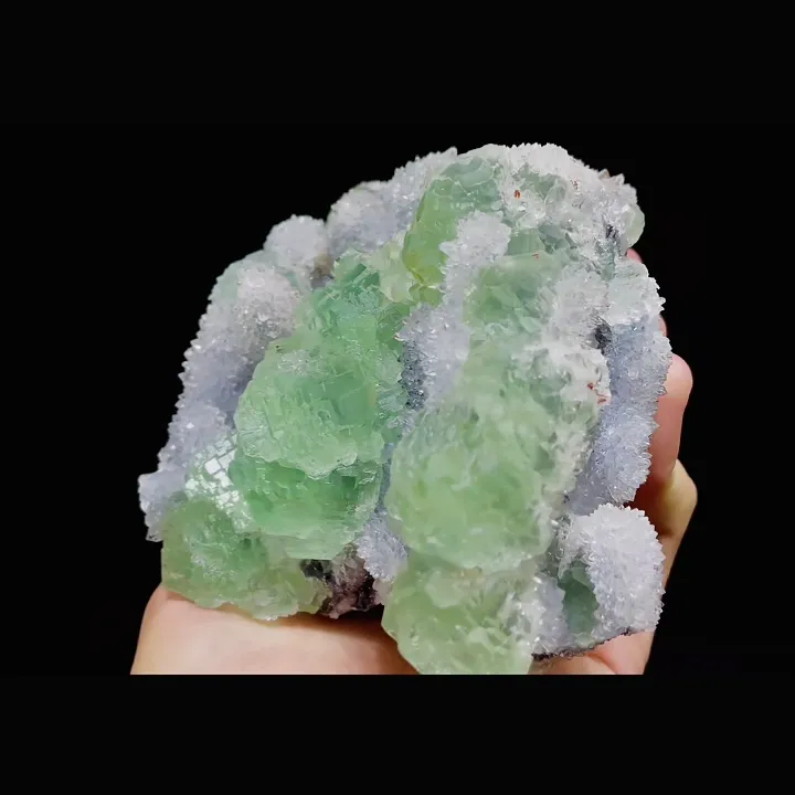 Natural Green Fluorite and Quartz Symbiosis comes from Fujian,China 110*105*70MM image