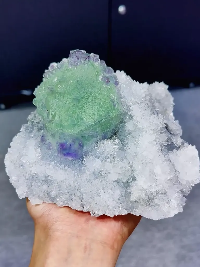 Natural Green Fluorite and Quartz Symbiosis comes from Fujian,China 170*140*80MM - image 2