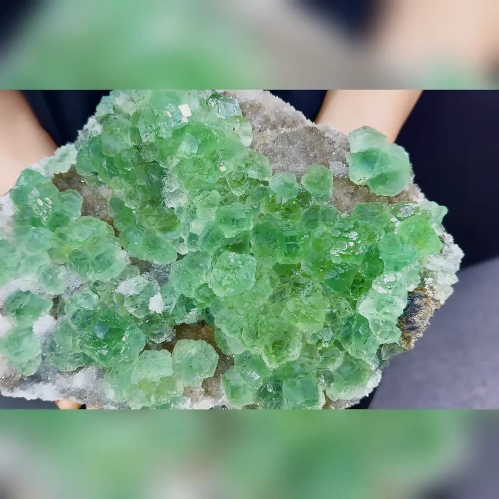 Natural Green Fluorite and Quartz Symbiosis comes from Fujian,China 185*185*65MM - image 2