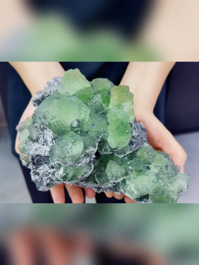 Natural Green Fluorite and Quartz Symbiosis comes from Fujian,China 210*140*110MM image