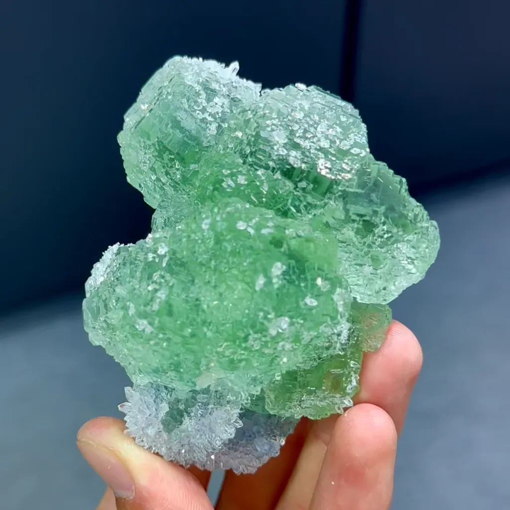 Natural Green Fluorite and Quartz Symbiosis comes from Fujian,China 75*55*45MM image