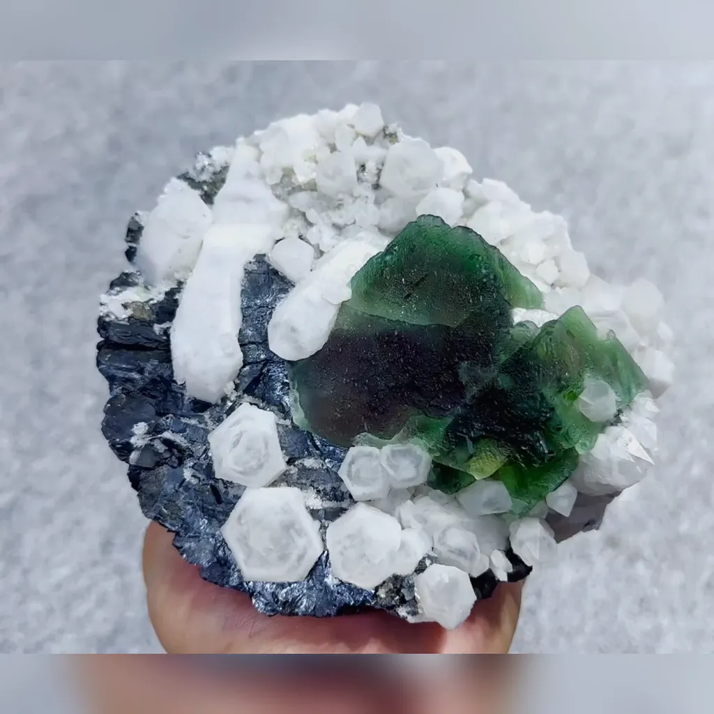 Natural Green Fluorite and Quartz Symbiosis comes from Inner Mongolia,China 140*120*60MM - image 2