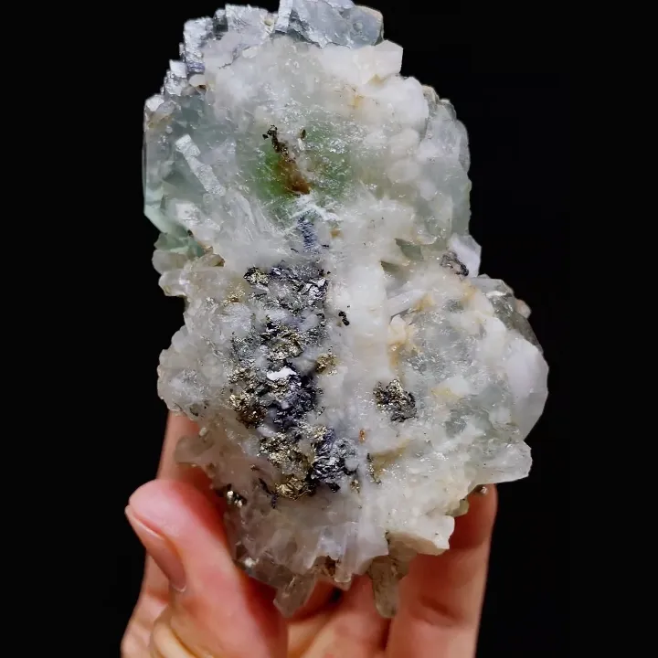 Natural Green Fluorite and Quartz Symbiosis comes from Xianghualing,Hunan 50*85*40MM - image 5